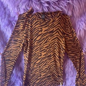 90s Tiger Print Mesh Top